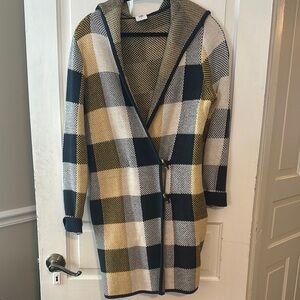 Plaid Hooded Women's Coat